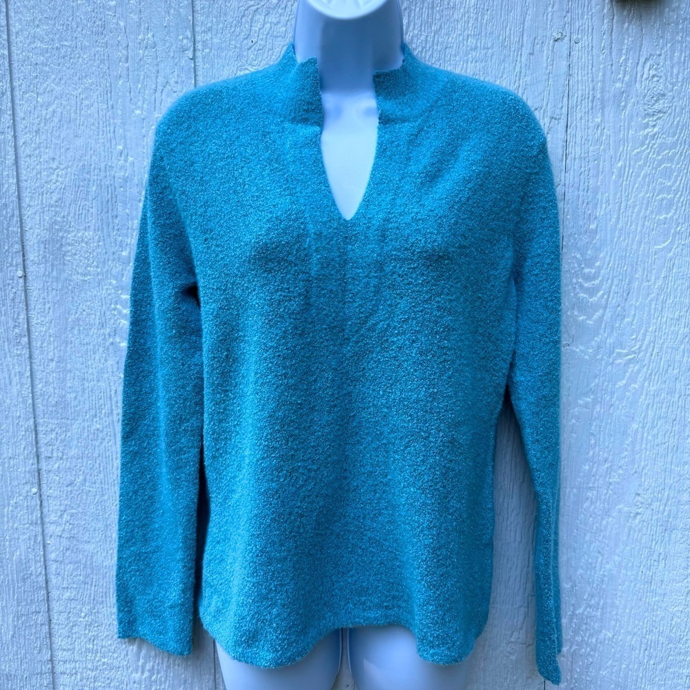 Sigrid Olsen Sport Women’s Blue Knit Pullover V-Neck Long Sleeve Sweater M